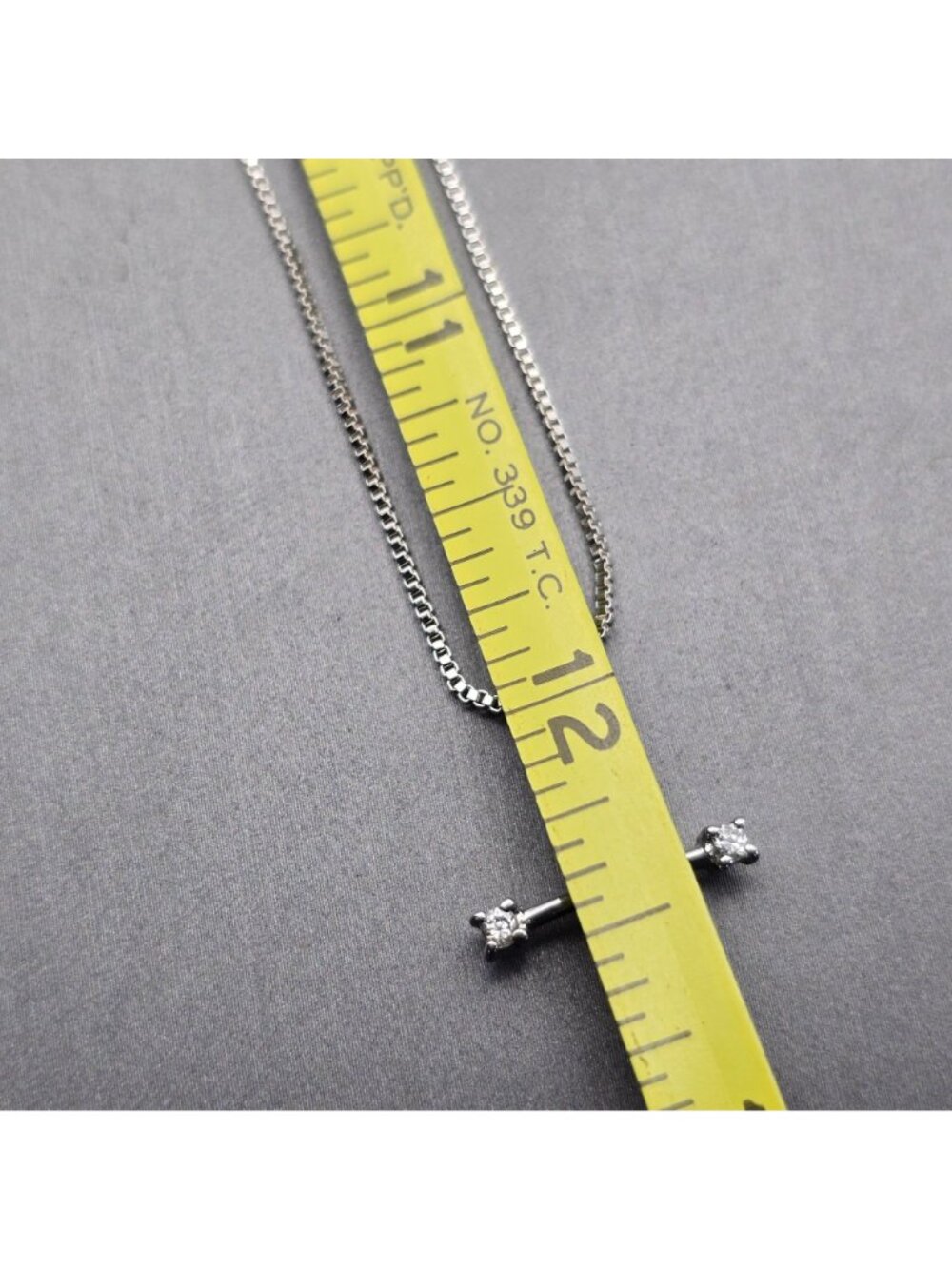 Ross-Simons Sterling Silver CZ Stick Cross Pendant Necklace 24" Box Chain - Picture 6 of 9